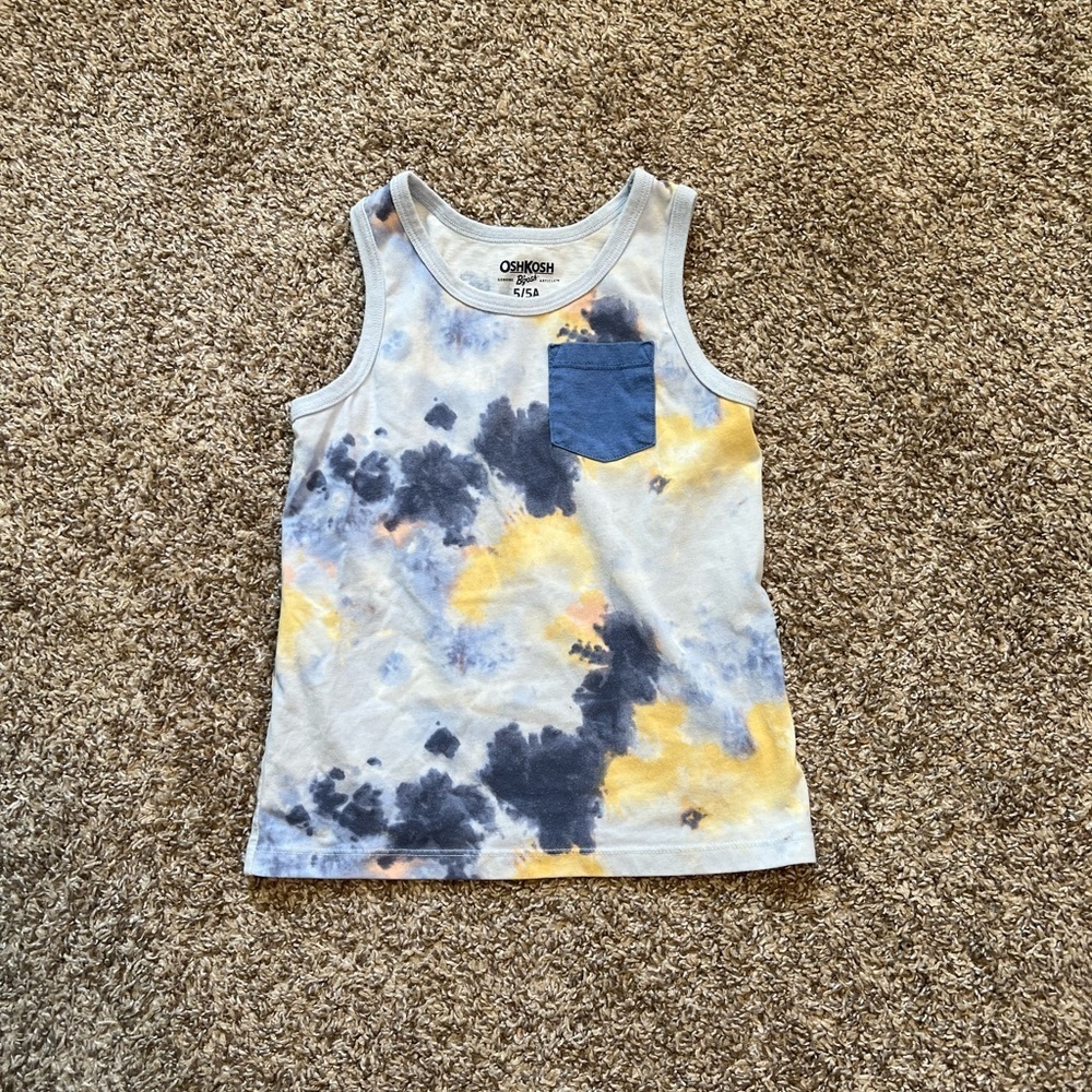 OshKosh B'gosh Tie-Dye Tank Top - Blue, Yellow, Gray
